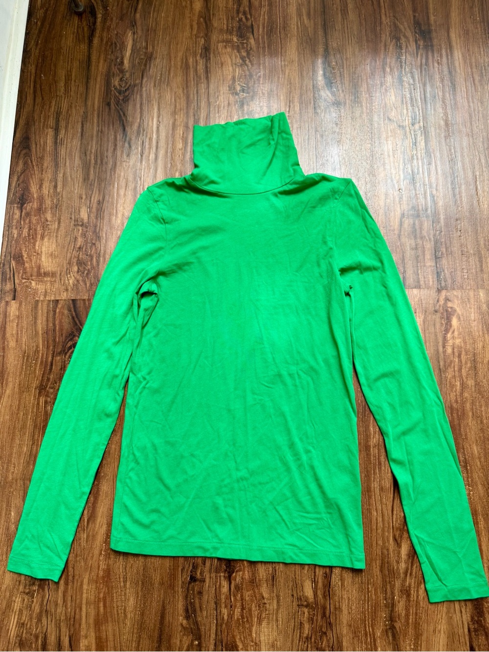 J. Crew Bright Green Turtleneck Long Sleeve Top, Size S